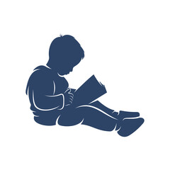 children read book dreams logo vector template, Illustration symbol, Creative design