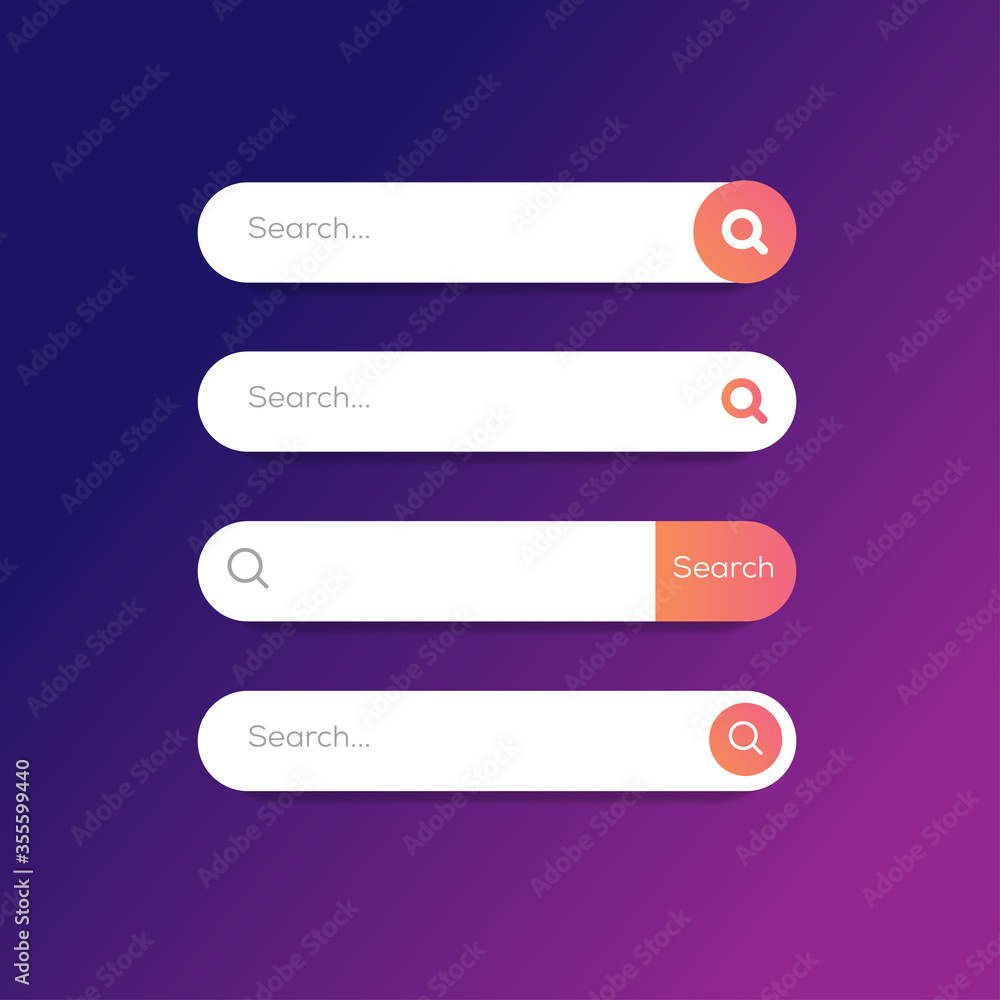 Poster vector illustration collection of search bar box ui ux design template