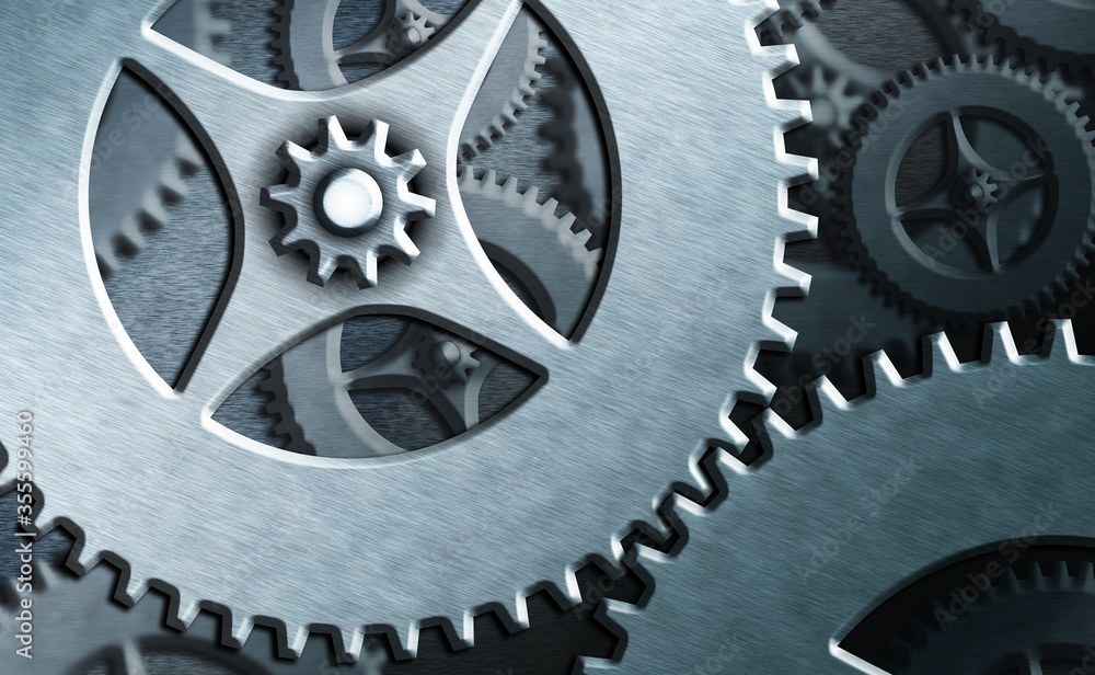 Sticker system administrator control, gear configuration settings tools concept.