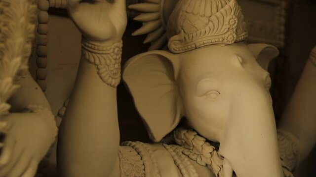 Ganesh Murti Making Stock Video