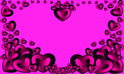 Pink wallpaper with several pink hearts