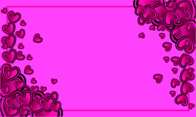 Pink wallpaper with several pink hearts