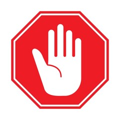 Obraz premium Traffic sign stop. Prohibition sign. Vector illustration. on white background