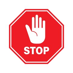 Obraz premium Traffic sign stop. Prohibition sign. Vector illustration. on white background