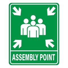 Fire Assembly Point Vector Signage Illustration Design. Vector