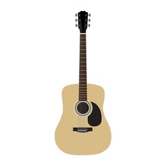 Obraz premium Guitar icon vector, Acoustic musical instrument sign Isolated on white background. 