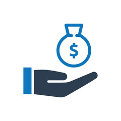 Giving money icon
