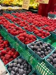 Raspberry selling at market