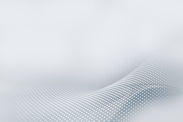 Gray perspective flow halftone waves background. Blurred pattern dots. Abstract creative graphic. Fantasy business design. - 355603086