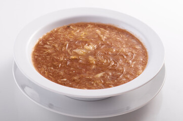 Shark fin soup Chinese food isolated with white background