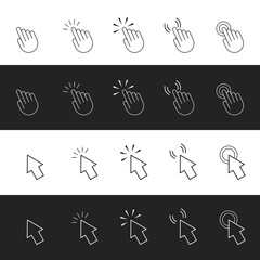 Hand and arrow computer mouse cursor pointer icons.vector icon set ( 10 icons set )