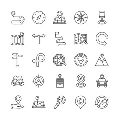 bundle of area and locations set icons