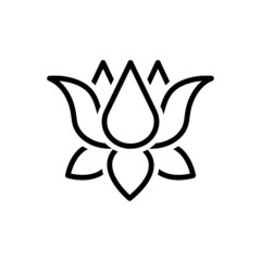 Black line icon for lotus