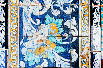 Great for textures Andalusia style wall Azulejos tiles background