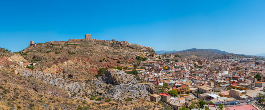 Castle in lorca overlooking the town, Spain