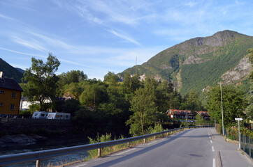 Beautiful Norwegian countryside .
 Flam, Norway, Scandinavia
