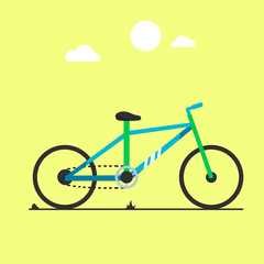 Flat vector illustration of bicycle