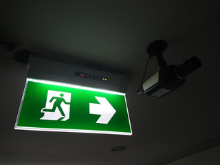 emergency exit sign in case of fire