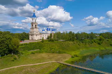 View of the ancient Resurrection Cathedral on a sunny July day (shooting from a quadrocopter)....