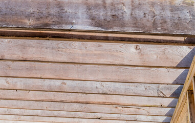 wooden rafters over patio