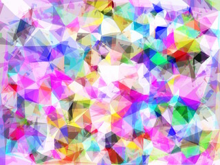 geometric triangle pattern abstract background in pink blue yellow