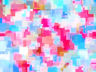 geometric square pattern abstract background in pink and blue