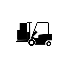 Forklift truck icon. Lifting machine sign for mobile concept and web design isolated on white background