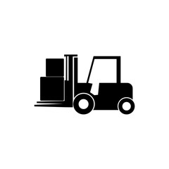Naklejka premium Forklift truck icon. Lifting machine sign for mobile concept and web design isolated on white background