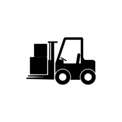 Naklejka premium Forklift truck icon. Lifting machine sign for mobile concept and web design isolated on white background