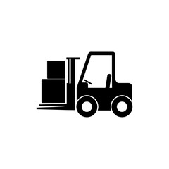 Forklift truck icon. Lifting machine sign for mobile concept and web design isolated on white background