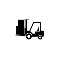 Forklift truck icon. Lifting machine sign for mobile concept and web design isolated on white background