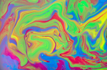 Fototapeta na wymiar Marble bright pattern with copyspace. Rainbow bright background.