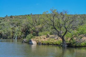 View of Fain Lake in Prescott Valley, Yavapai County, Arizona USA