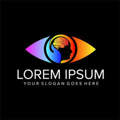 Eye Logo design vector template. Colorful behavioral icon. Behavioral Logotype concept idea.