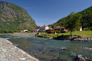 Fototapeta na wymiar Beautiful Norwegian countryside .Flam, Norway, Scandinavia
