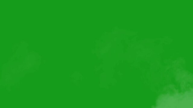 white smoke motion graphics with green screen background 