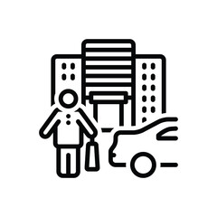 Black line icon for dress shopping