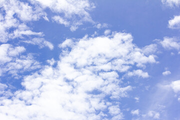 Clear blue color sky with white cloud background