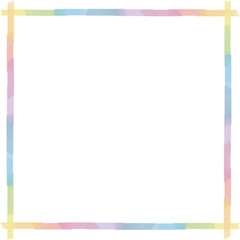 パステルカラーのマスキンテープの長方形フレーム