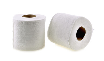toilet paper isolated on white background
