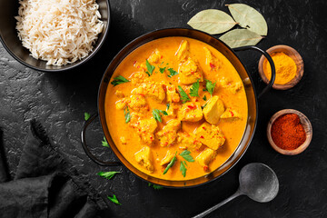 Chicken curry - traditional indian food.