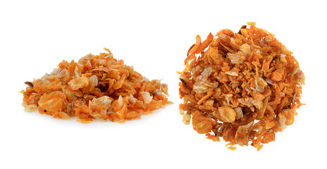 Fried garlic isolated on a white background