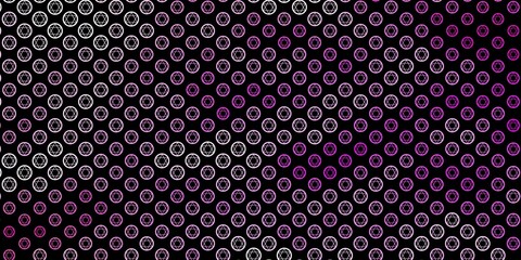 Dark Pink, Yellow vector backdrop with mystery symbols.