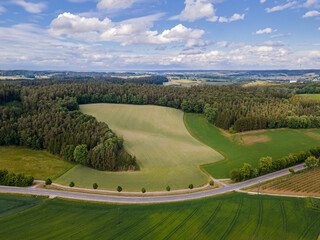 Pfaffenhofen as a green landscape in Bavaria during Summer time