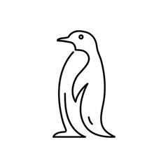 Black line icon for penguin