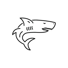 Black line icon for shark