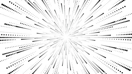 Radiating dots in Circle Form .  Vector Illustration . Abstract Geometric ,Striped background