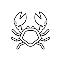 Black line icon for crab