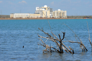 Naklejka premium Balkhash lake, central Kazakhstan