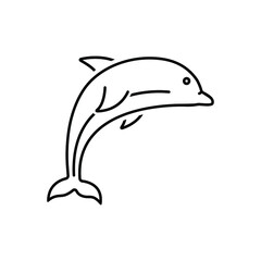 Black line icon for dolphin © WEBTECHOPS